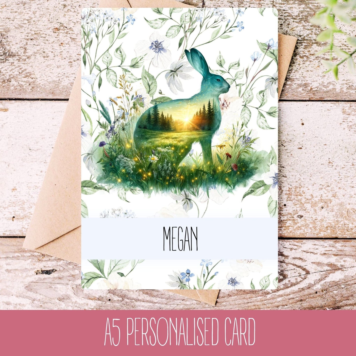 Personalised Birthday Card For Hare Lovers