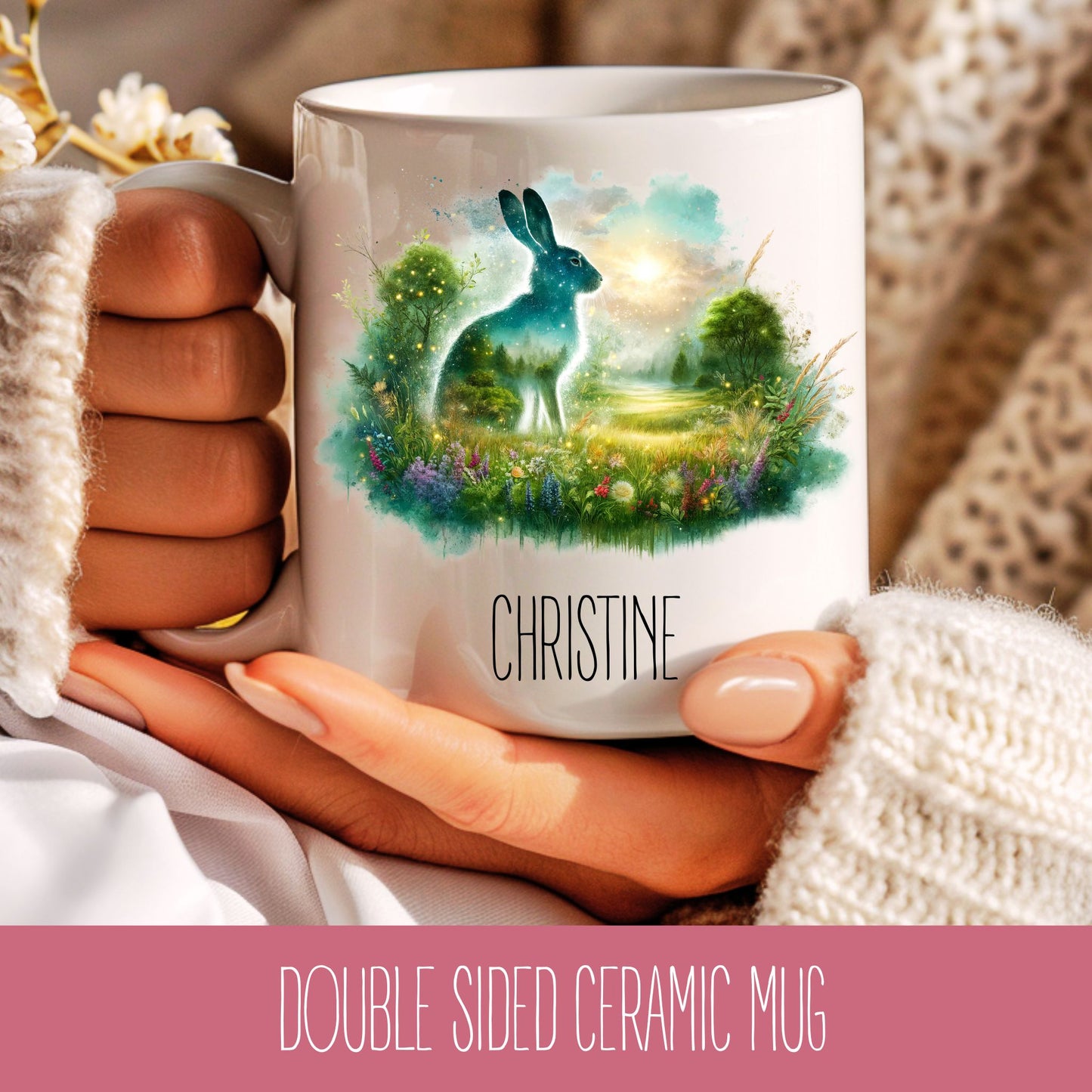 Personalised Hare Mug