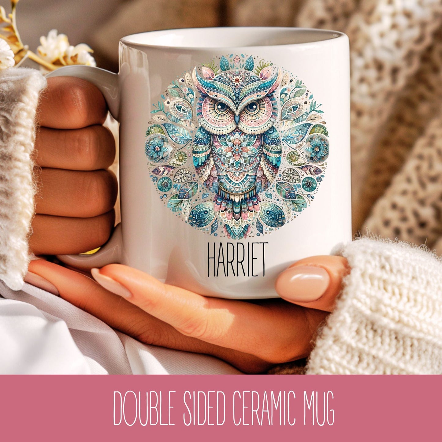 Personalised Mandala Coffee Cup