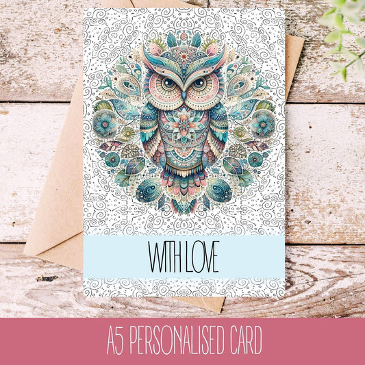 Personalised Mandala Greetings Card