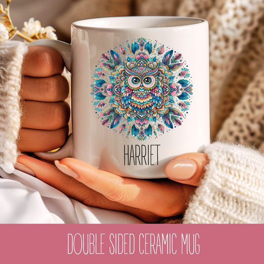 Personalised Mandala Owl Mug