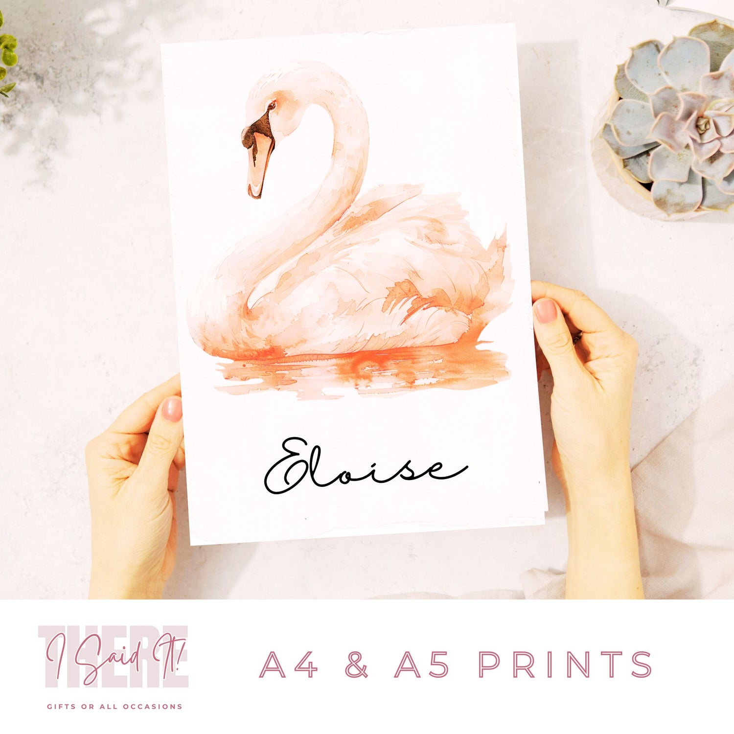 personalised swan print