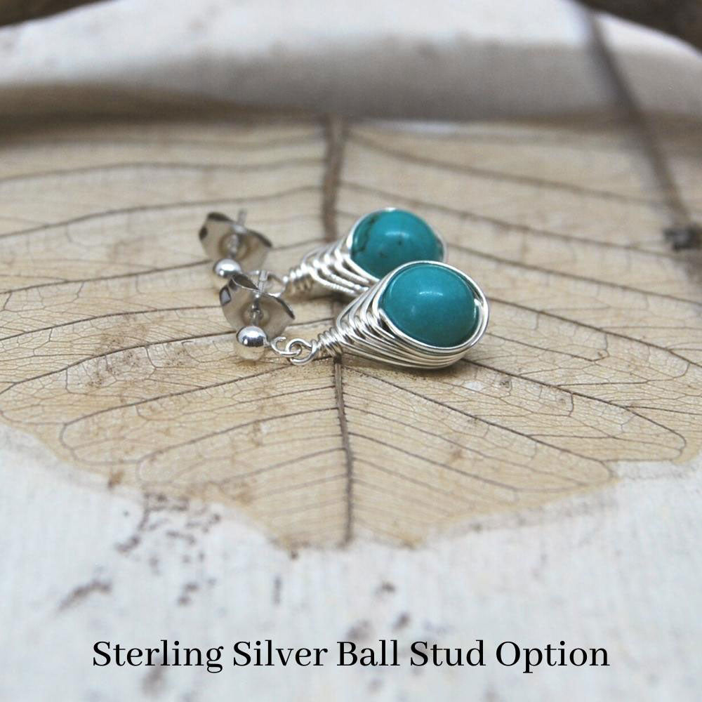 Silver earrings with turquoise on sale stones