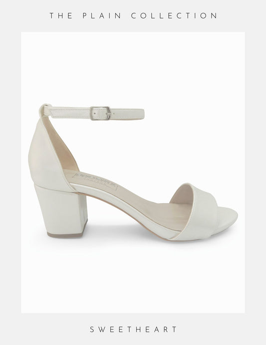 Sweetheart Low Block Heel Bridal Shoes