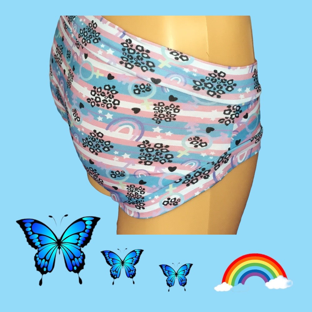  Cotton underwear for transgender woman tucking panty gaff  cotton stretch boyshort (Design 1, M) : Handmade Products
