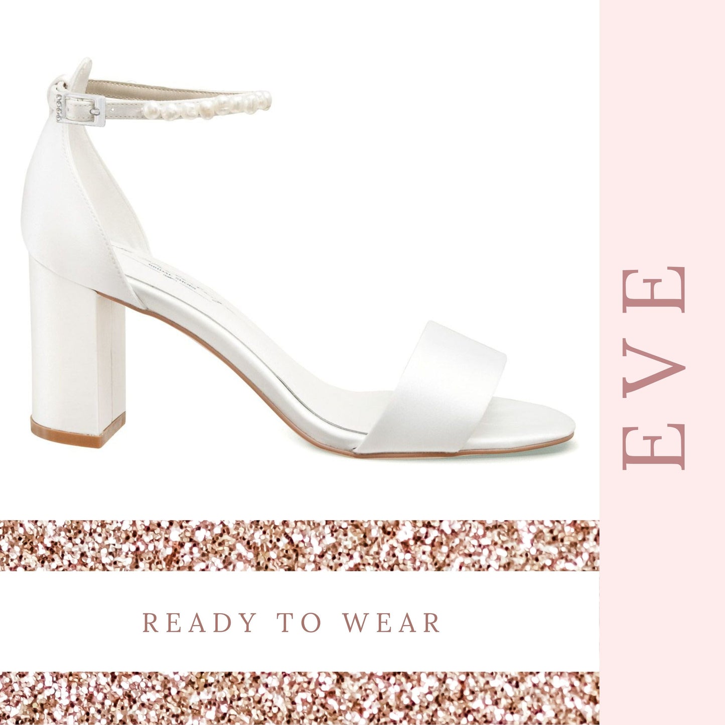 Satin Heels For Wedding | Ivory Shoes Mid Heel