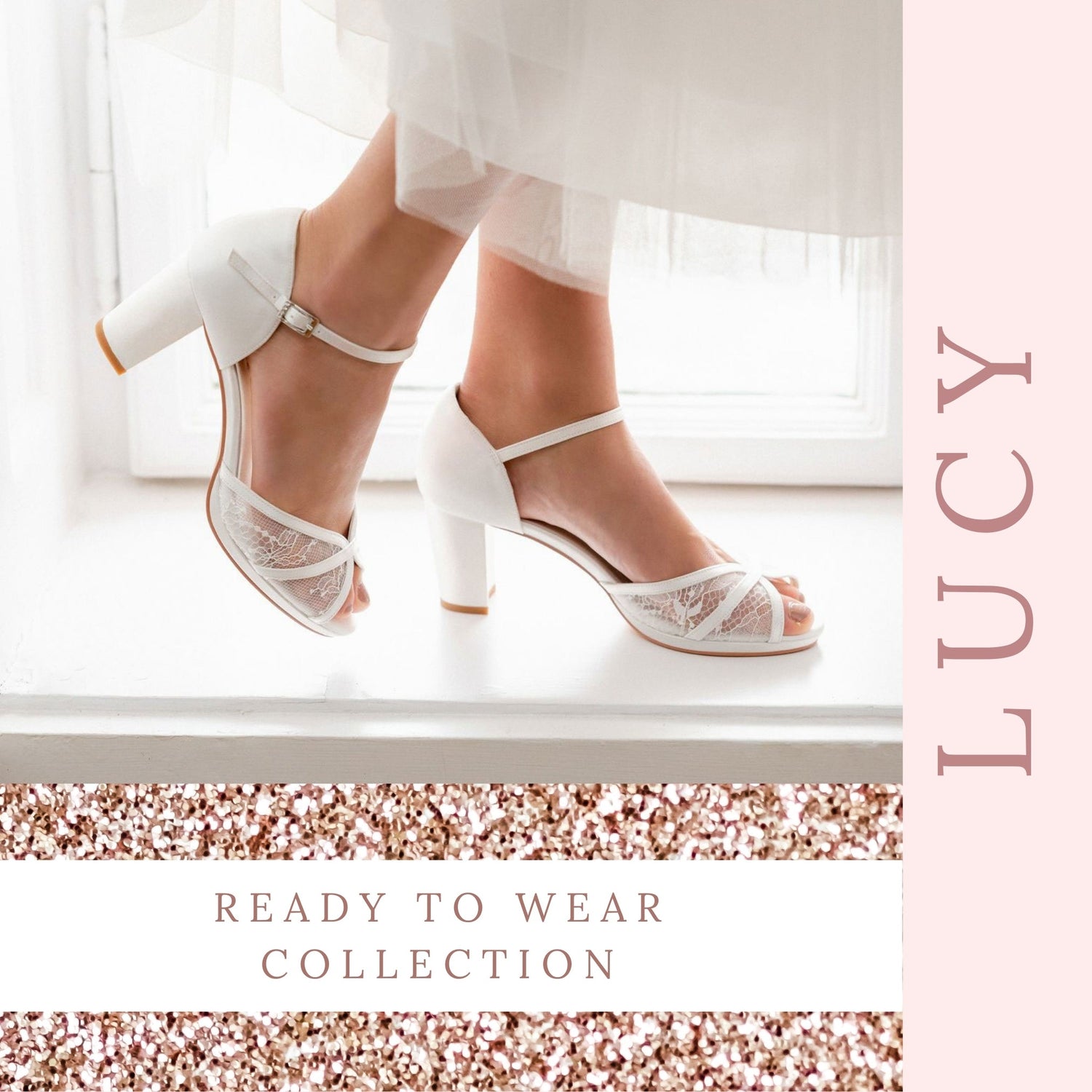 Ivory Satin High Block Heel Ankle Strap Peep Toe Wedding Shoes UK 3 4 5 6 7  8 | eBay