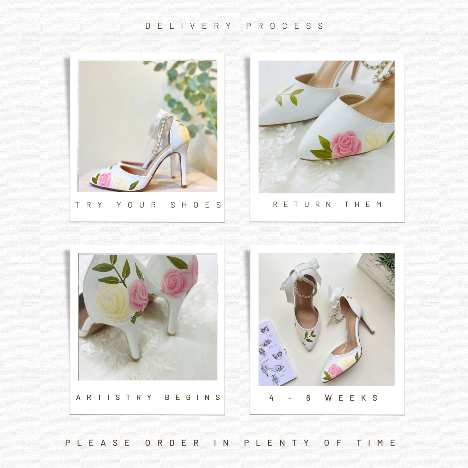 Shoes with store flowers on them