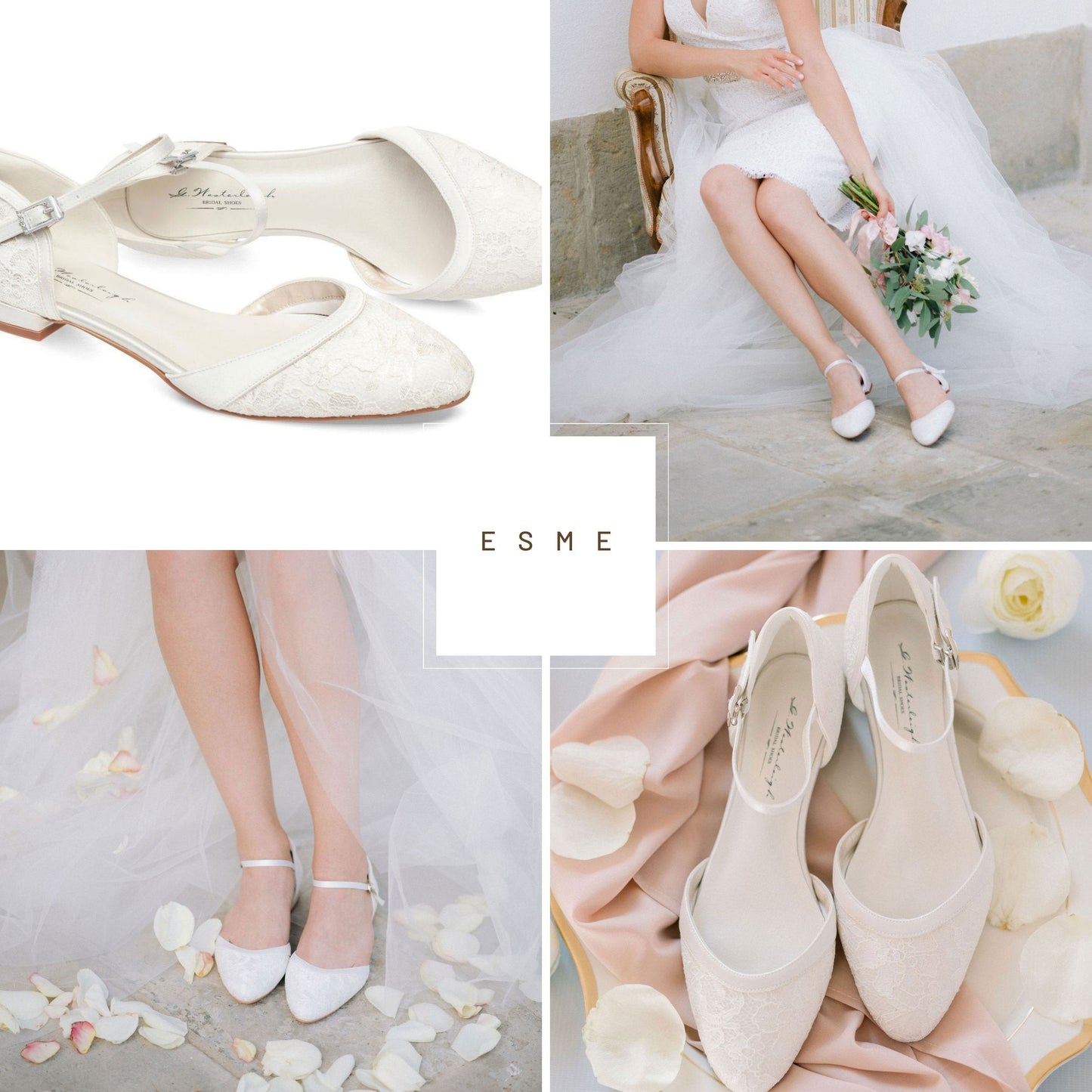 Ivory wedding sandals low heel sale