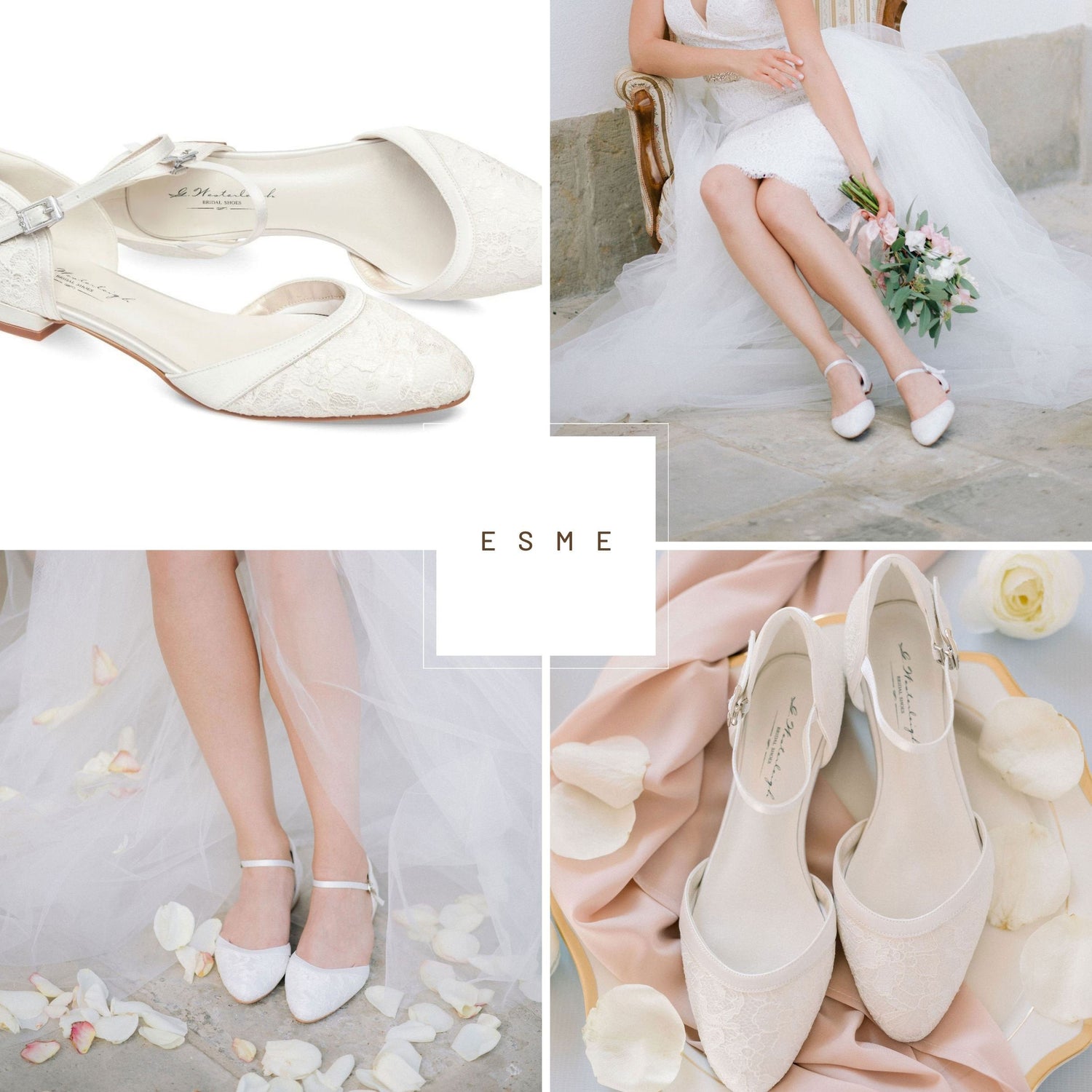 Charlotte Mills Lau Leather Block Heel Wedding Shoes, Ivory Pearl at John  Lewis & Partners