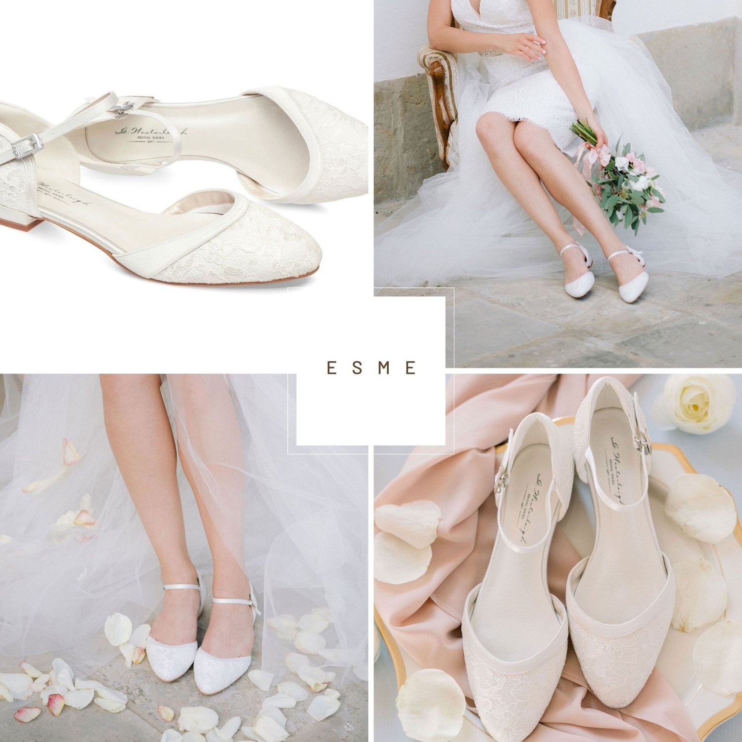 Flat peep clearance toe wedding shoes