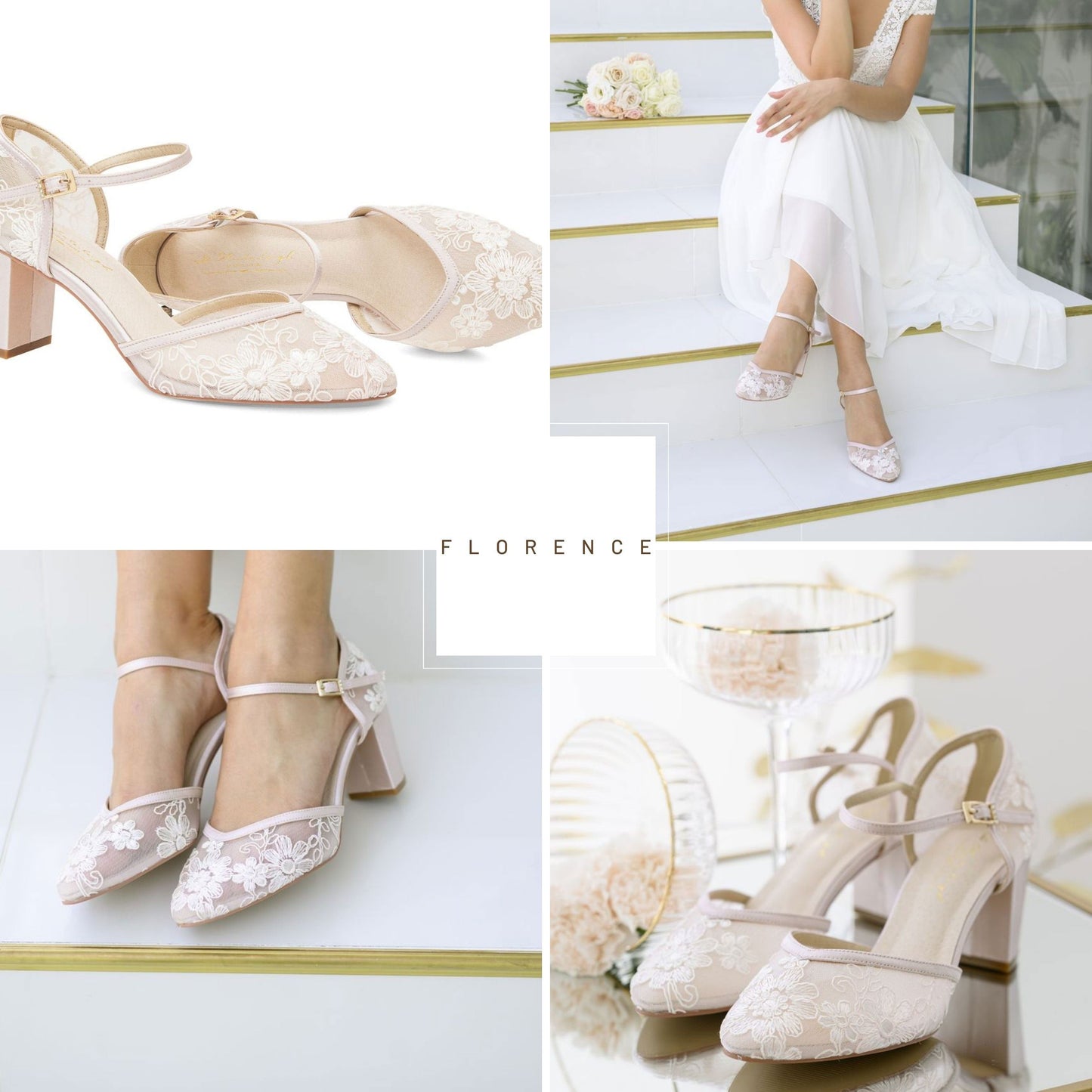 Blush store bridal flats