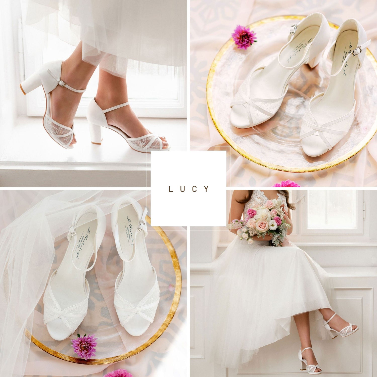 Amazon.com: Lace Pearl Wedding Shoes for Bride Block Heel Bridal Shoes  Closed Toe Wedding Heels-Ivory 1-5 : Clothing, Shoes & Jewelry