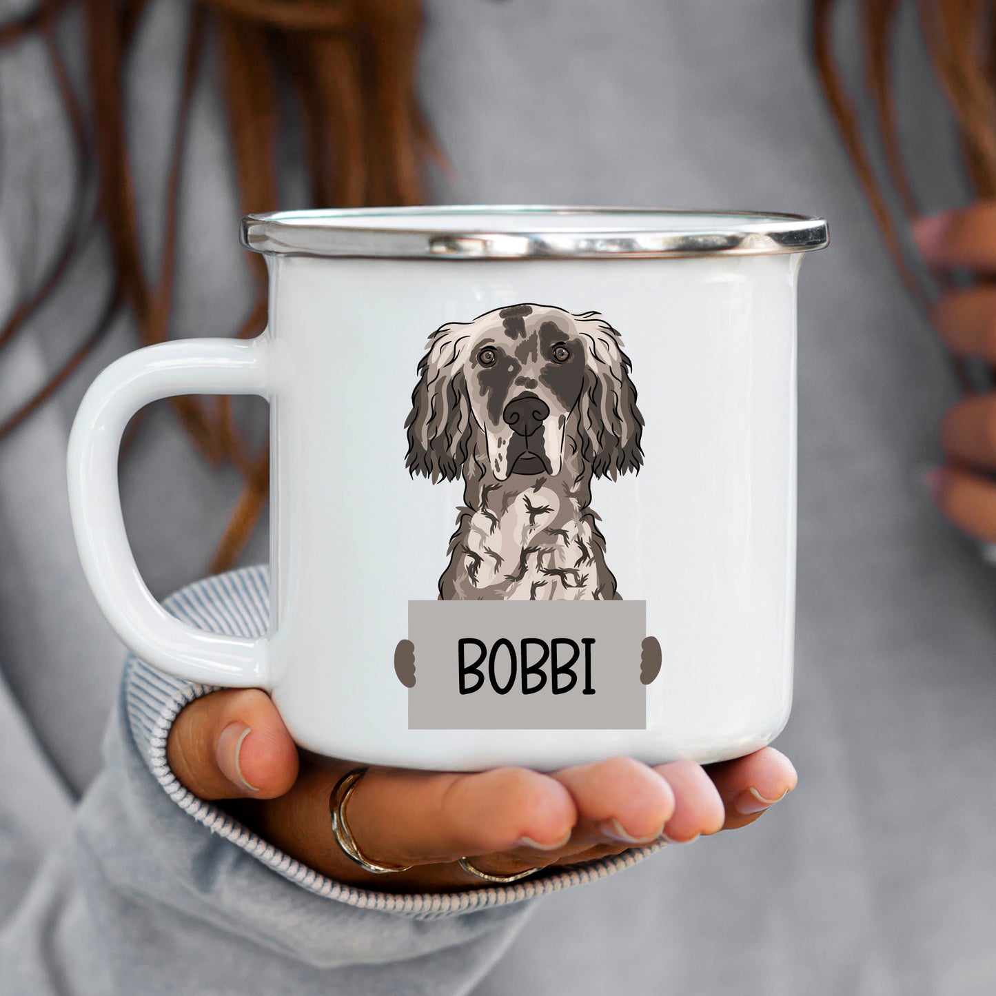 english-setter-enamel-mugs