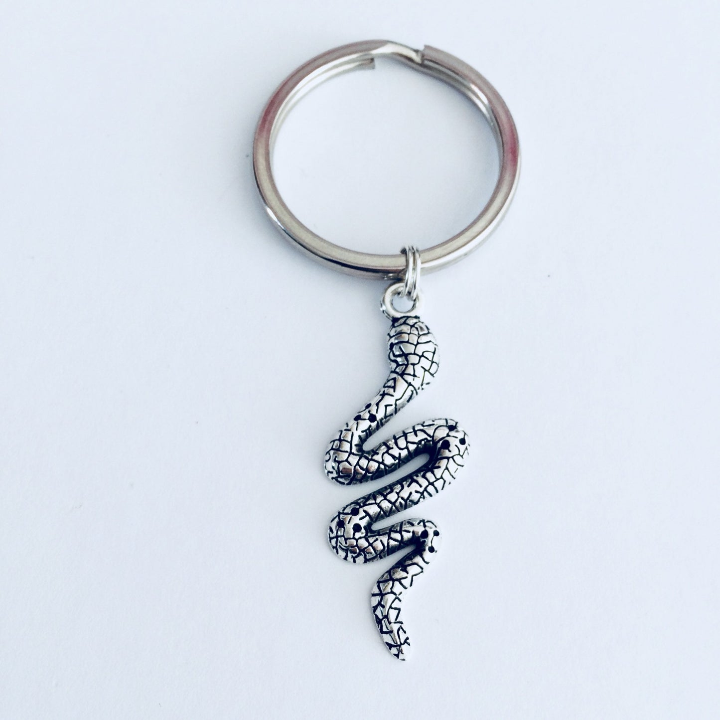 Snake Keyring, Serpent Keychain, Reptile Jewelry, Animal Gift Idea, Snake Gift, Alternative Jewellery, Snakes Lover Gift, Reptile Owner Gift