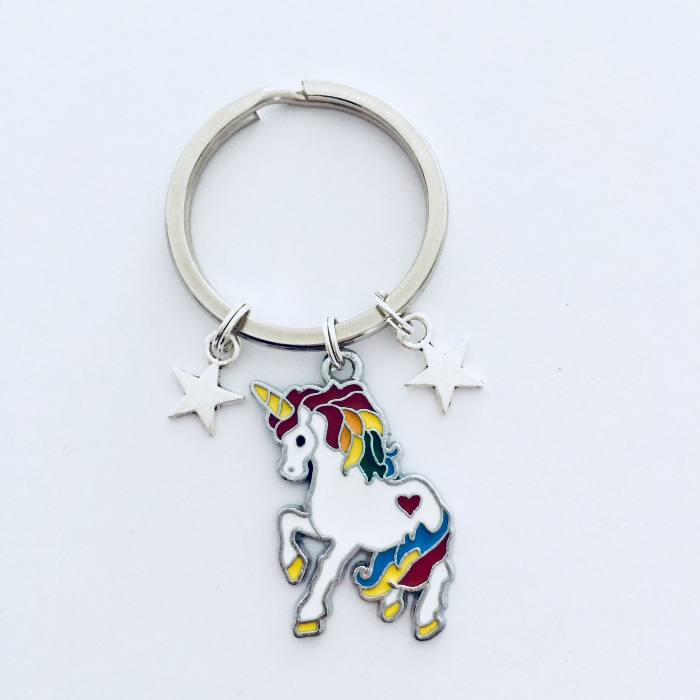 Unicorn Keyring, Keychain, Unicorn Gifts, Unicorn Lover Present, Enamel Unicorn Charm, Bag charm, Birthday gift, Daughter Party Bag Fillers.