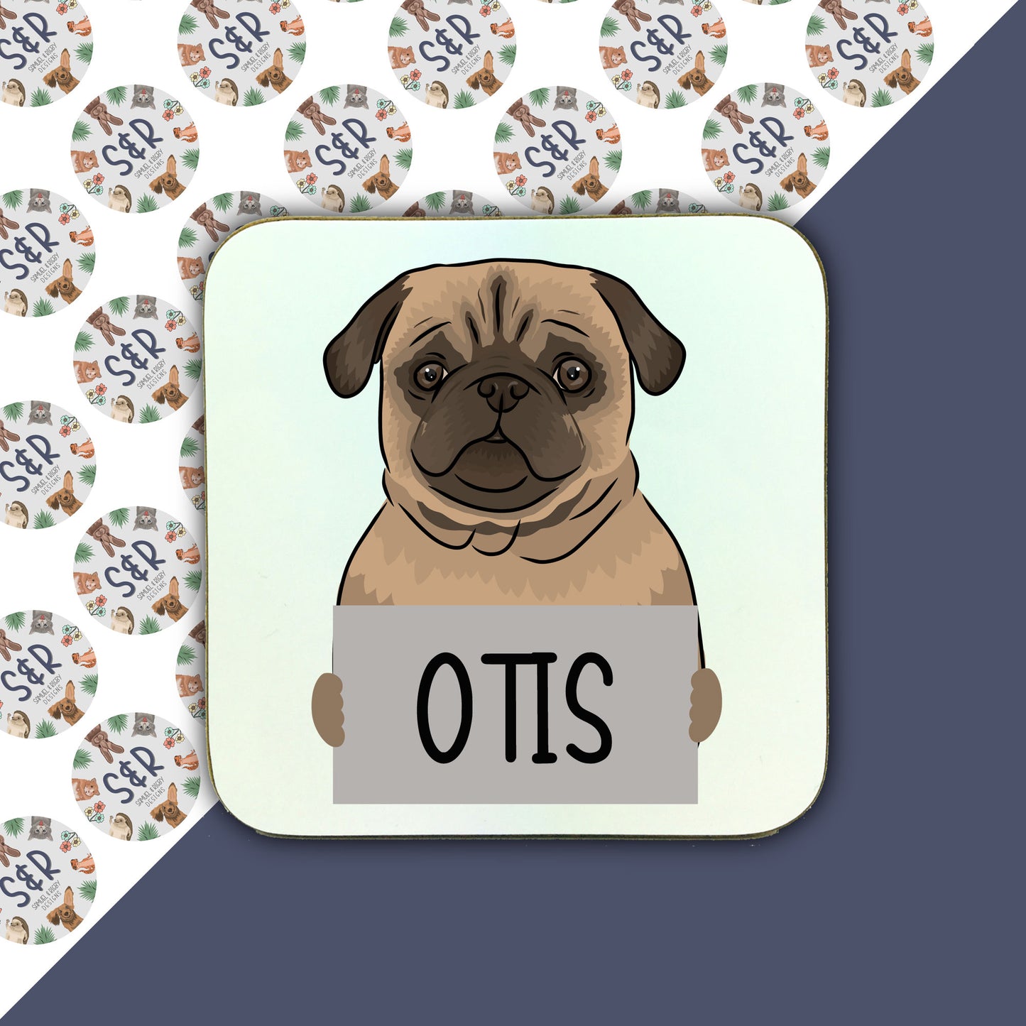 pug-personalised-coaster