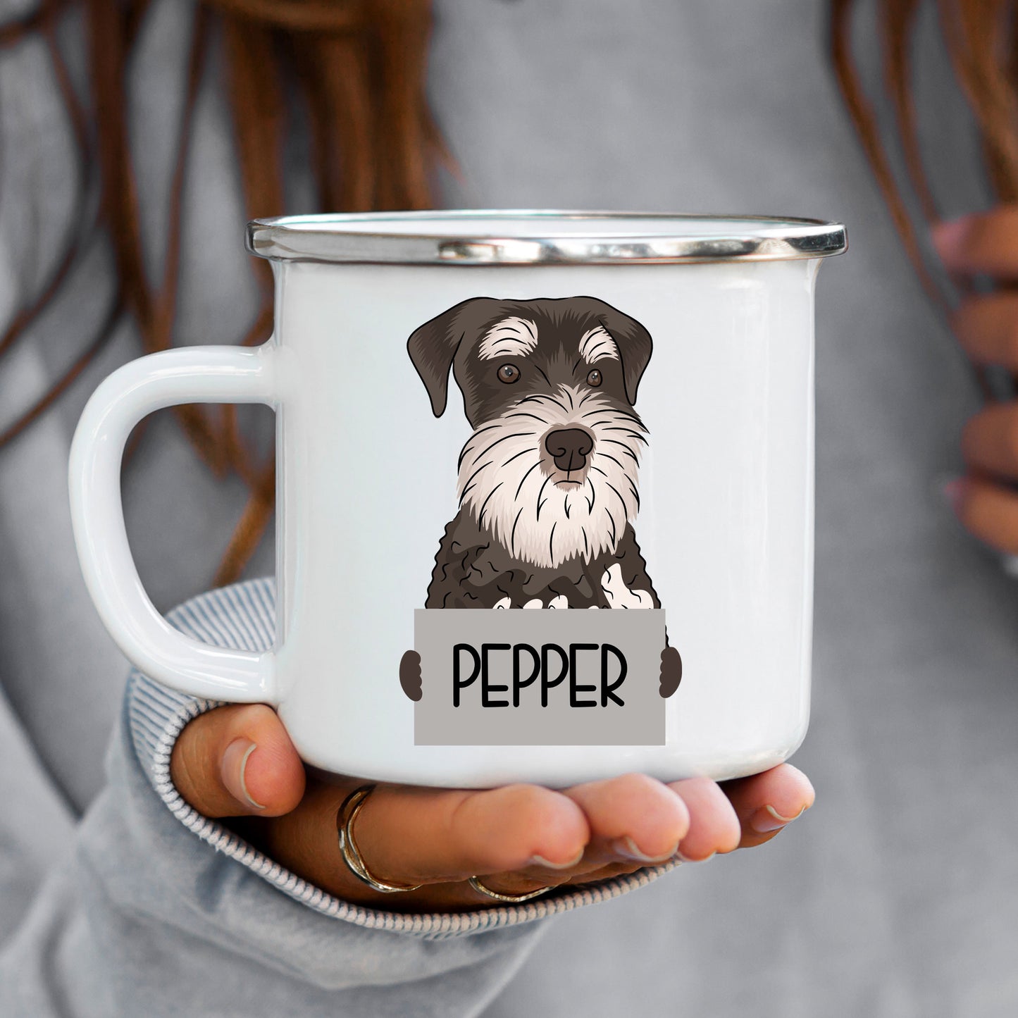 schnauzer-enamel-mugs