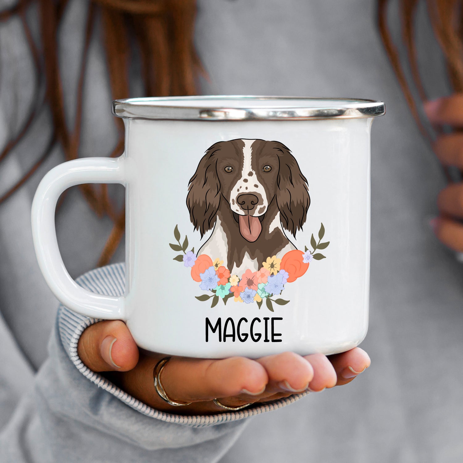 springer-spaniel-enamel-mug