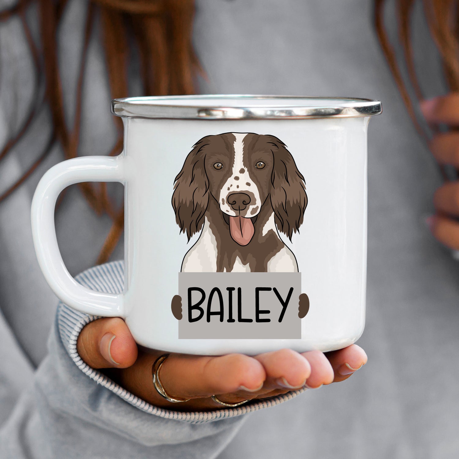 springer-spaniel-enamel-mugs