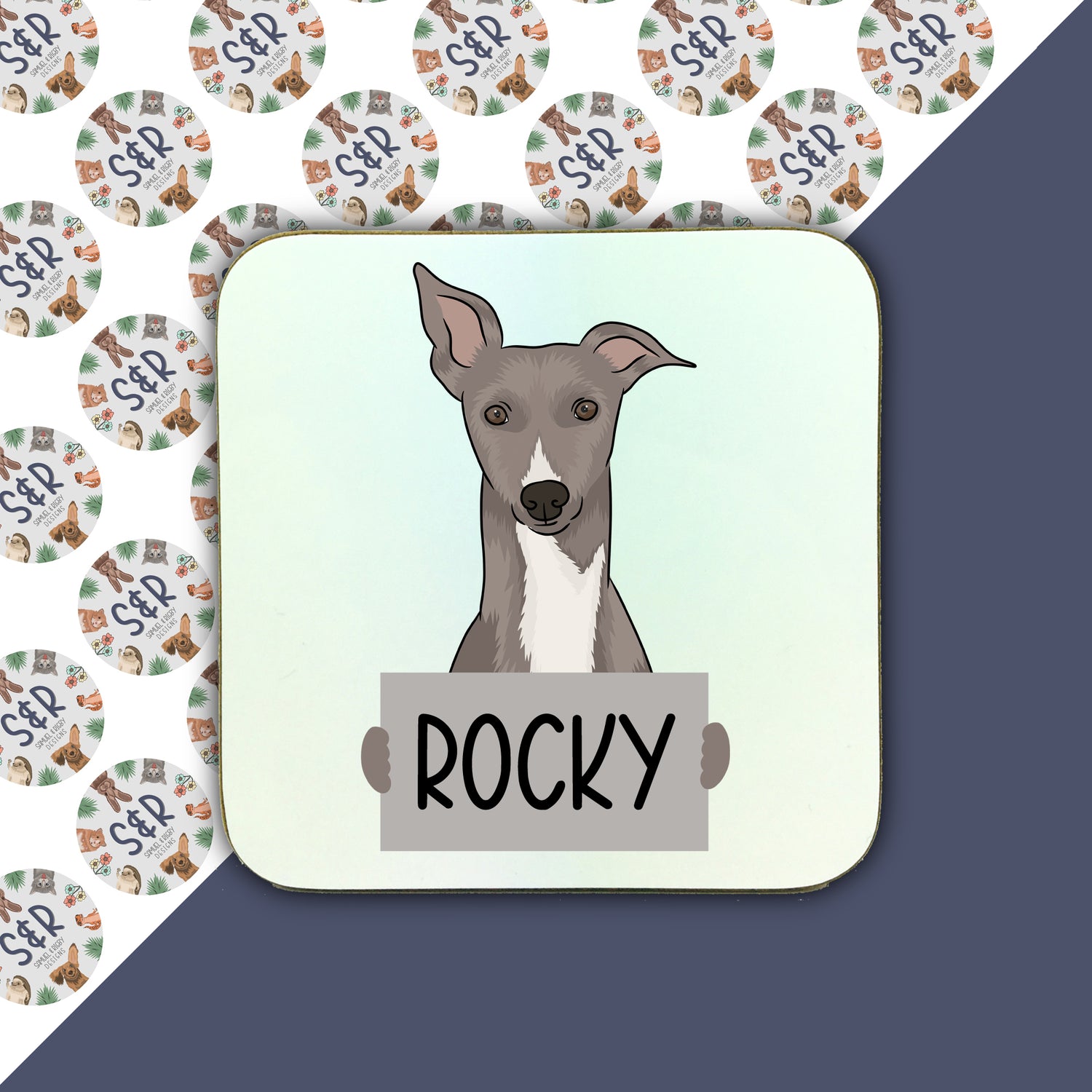 whippet-personalised-coaster